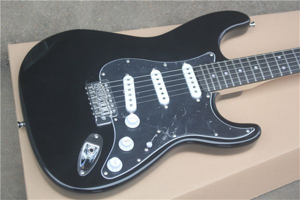 

heritage classic black electric guitar retro yellow maple xylophone neck black guard board white pickup