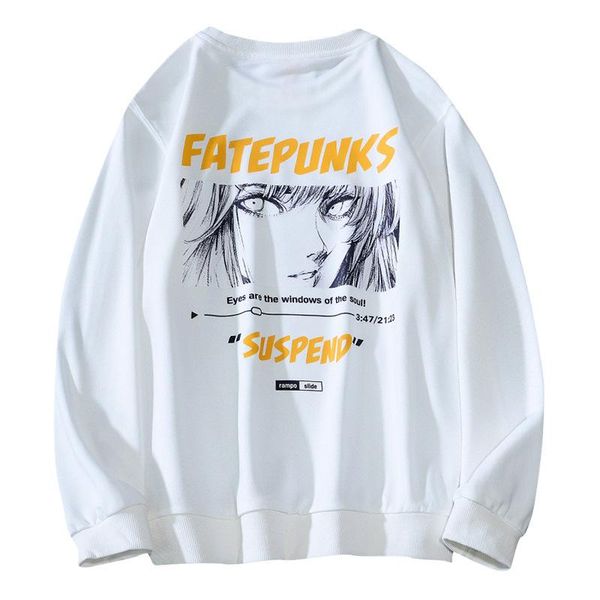 

men's hoodies & sweatshirts for men cartoon anime letter printed long sleeve sweater sportswear hip hop streetwear fashion women leisur, Black