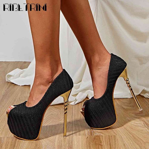 

sandals female solid peep toe platform stiletto high heel shoes women cool fashion stylish design pumps, Black