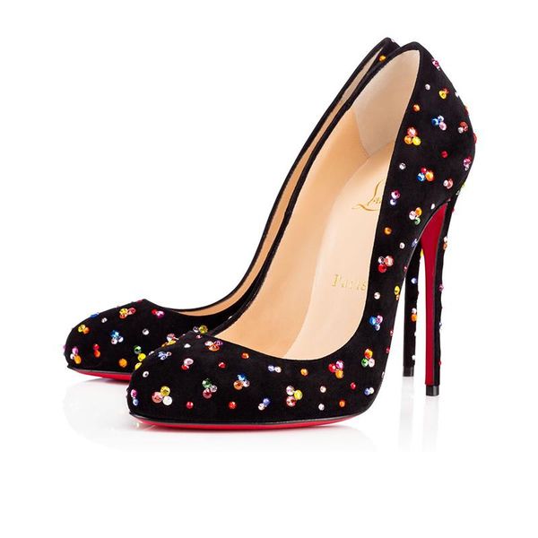 

luxury escarpins femme de luxe platform ear women casual high heels 8  12cm red bottom wedding party shoes dress, Black