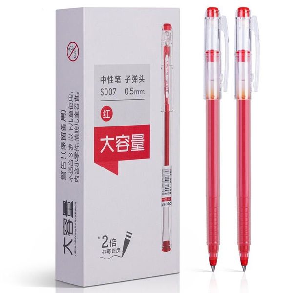 Jel Kalemler 0.5mm İmzalama Kalem Mürekkep Top Noktası Kırmızı Doldurma Çubukları Okul Ofis Sınavı Malzemeleri Kırtasiye
