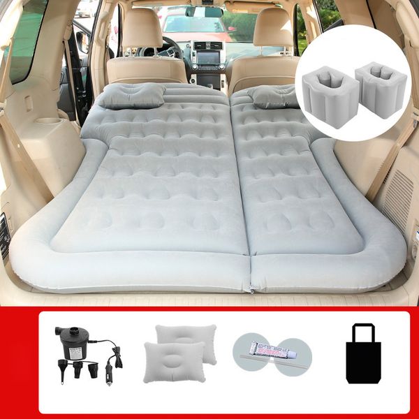 Colchão de viagem inflável de ar para carro Cama universal SUV Almofada de dormir automática para assento traseiro Travesseiro de sofá multifuncional para acampamento ao ar livre 196H