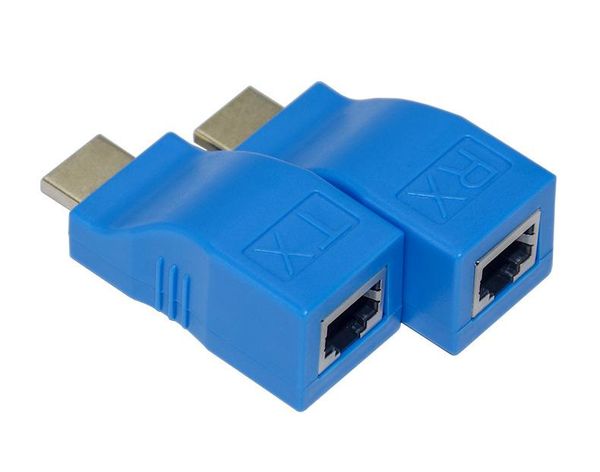 

audio cables & connectors 1 pair mini rj45 ports 4k -compatib extender to 30m extension over cat 5e / 6 utp lan ethernet cable converter