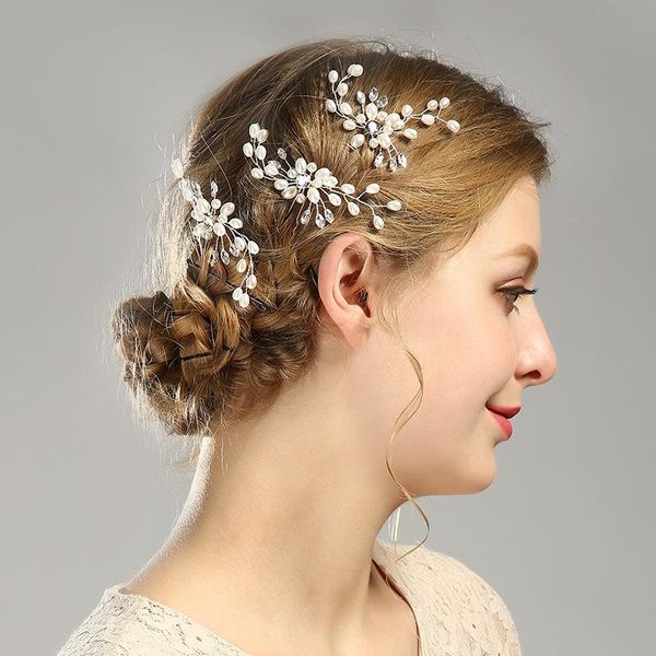 

hair clips & barrettes rhinestone floral bride comb crystal flowers head pieces leaf bridal pins tiaras crown wedding accessories, Golden;silver