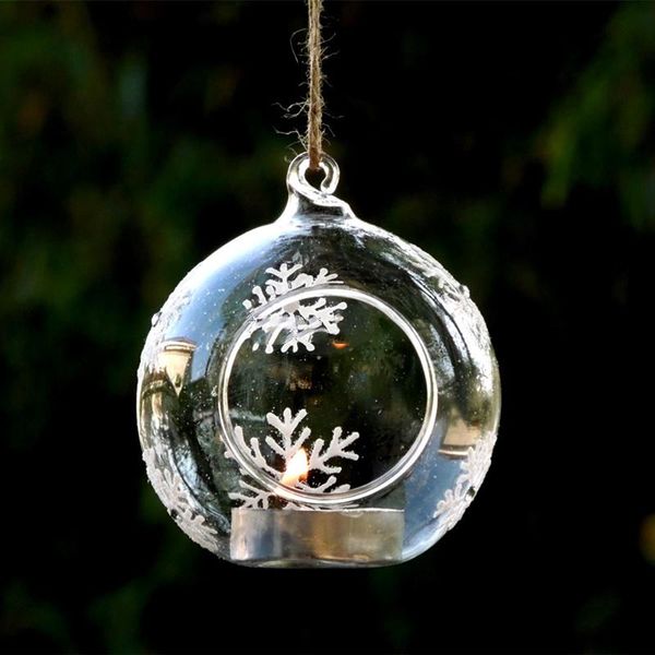 

candle holders 4pcs/pack diameter=12cm middle size snowflake drawing glass terrarium holder home decoration christmas day hanging globe