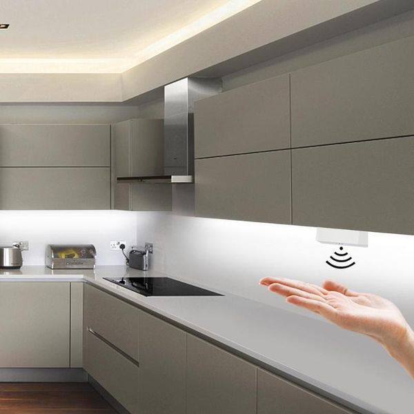

smart home control dimmable hand sweep sensor switch 5a 12v/24v wave dimmer diy wardrobe kitchen cabinet lighting