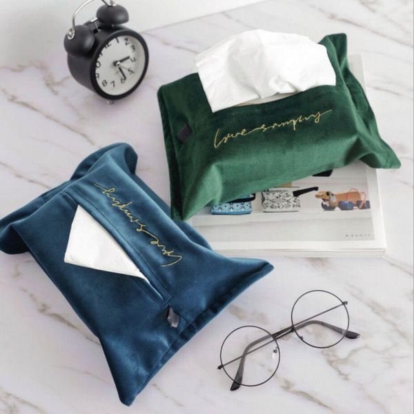 

tissue boxes & napkins 1pc green container napkin papers cloth bag