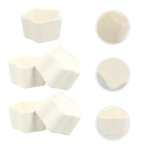 

mugs 5pcs dessert baking bowl ceramic star shaped pudding cake mousse cups