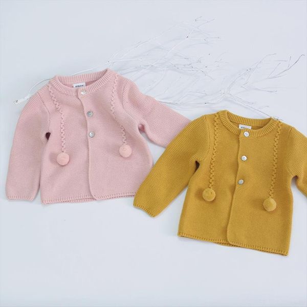 

autumn toddler baby girls knitting coat infant cardigan sweaters newborn girl winter clothes kids, Blue