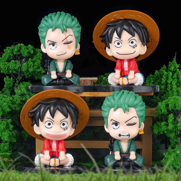 

4 q-version pirate king lu feisuolong hand-made cute modeling toys, ornaments and cake decorative dolls
