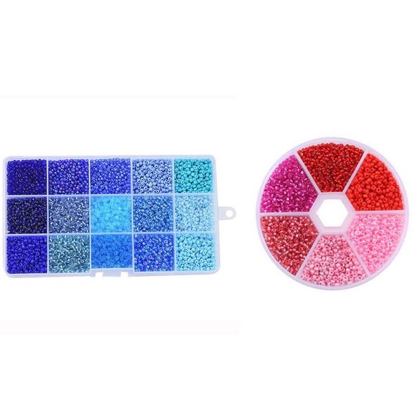 

other home decor 2 set glass seed beads pendant crystal gasket for jewelry making diy handmade accessories,blue & red