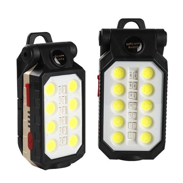 

flashlights torches usb rechargeable cob work light portable led adjustable waterproof camping lantern magnet design with power d