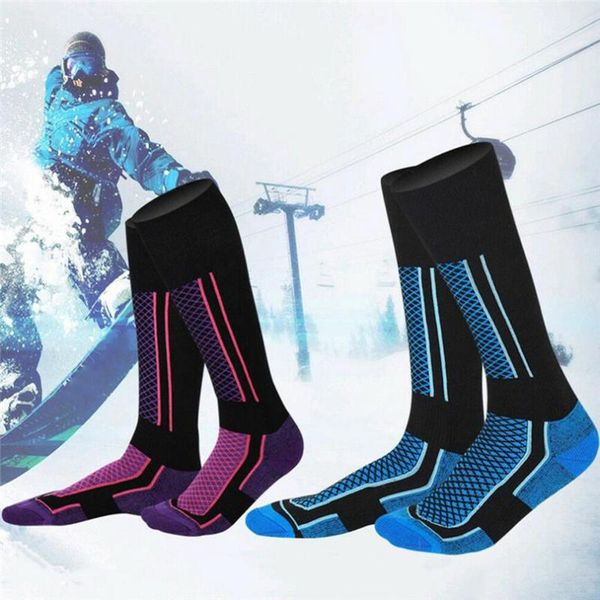 

sports socks men women's winter warm hiking ski outdoor stockings &4s27, Black