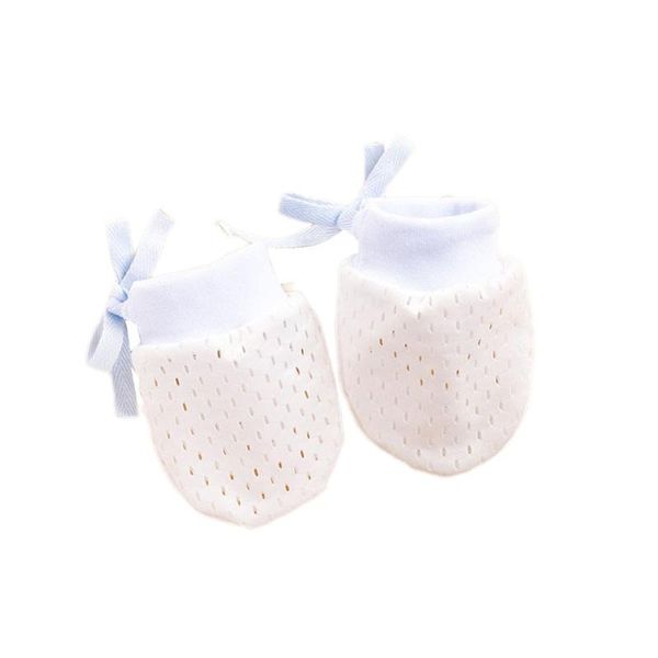 

children's mittens born baby autumn and winter cotton anti-scratch gloves face artifact, White