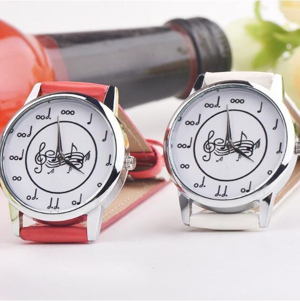

wristwatches korean fashion female watch student male leisure bulk items wholesale versatile music symbol, Slivery;brown