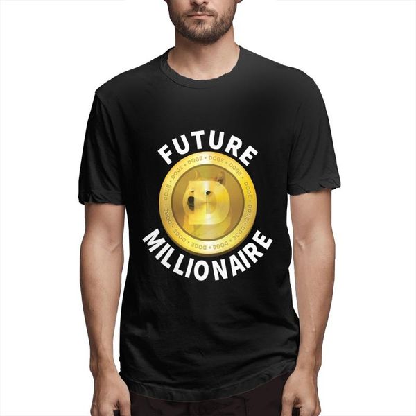 

men's t-shirts future millionaire dogecoin crypto graphic tee short sleeve t-shirt funny, White;black