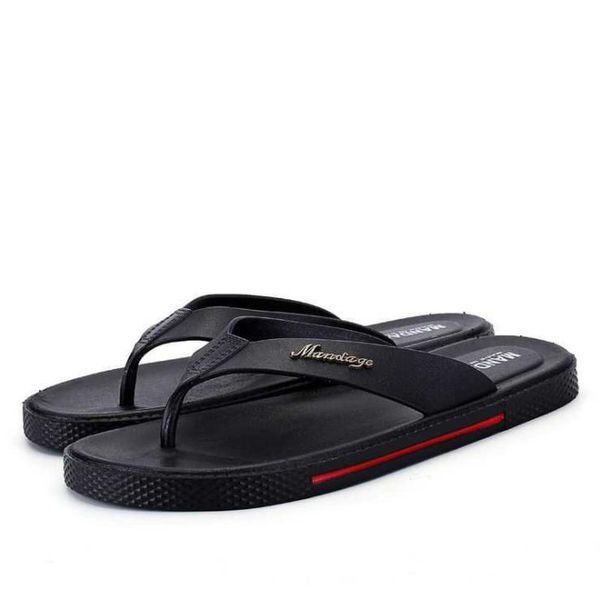 

slippers 2021 summer flip flops est fashion rubber men flat sandals for male casual thongs beach shoes high quality, Black