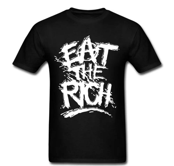 

eat the rich funny poor t shirt tee, White;black