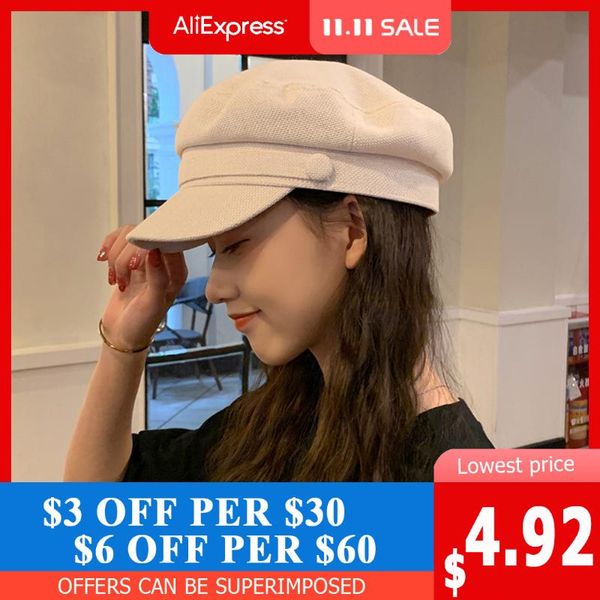 

berets k36 for women's 2021 spring summer female cap navy hat fashion casual octagonal retro hats kepi autumn, Blue;gray