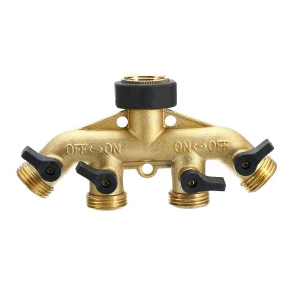 

way six point thread brass shunt copper separator hose splitter garden connector (american standard) watering equipments