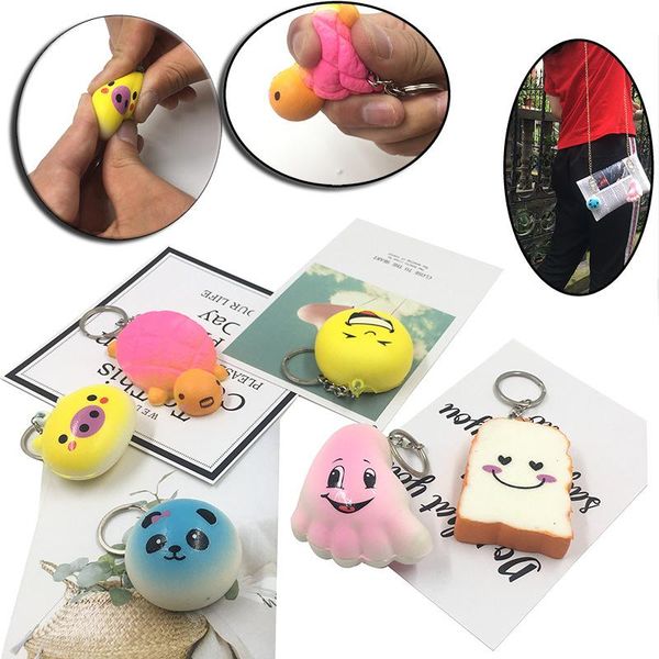 

party masks venting toy simulation food pu slow rebound key chain vent bag pendant