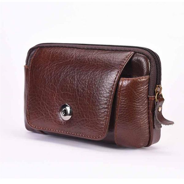

waist bags man business pu leather portable solid casual waterproof phone bag