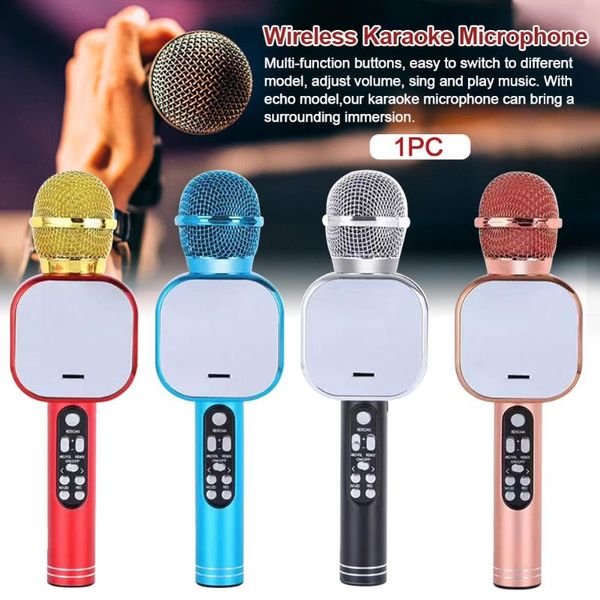 

multifunction bluetooth speaker birthday party rechargeable handheld singing capacitance wireless karaoke microphone home ktv microphones
