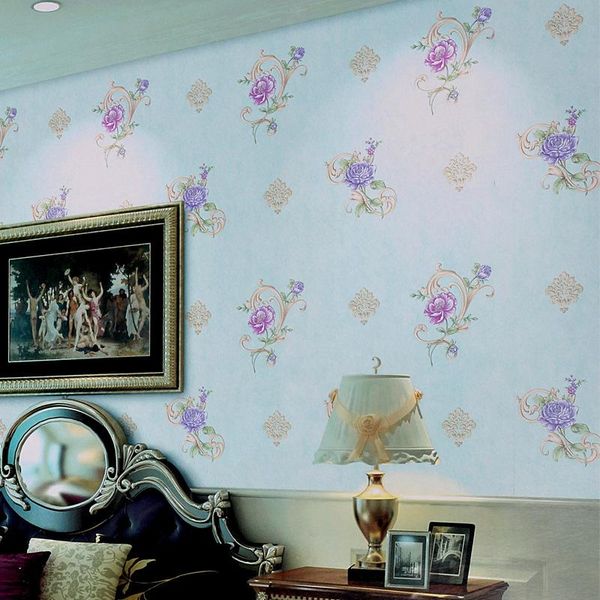 

wallpapers 3d korean romantic flower wallpaperstereo pvc waterproof wallpaper bedroom living room warm pastoral style home decorative wall