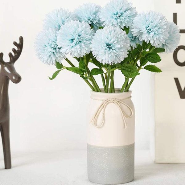 

fake flower bouquet dandelion arrangement birthday party home table wedding decoration (blue 10 pcs) decorative flowers & wreaths