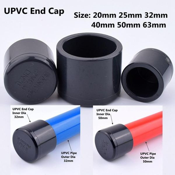 

watering equipments 2~10pcs size 20~63mm hi-quality upvc water supply pipe end plug connector plastic cap fittings irrigation system