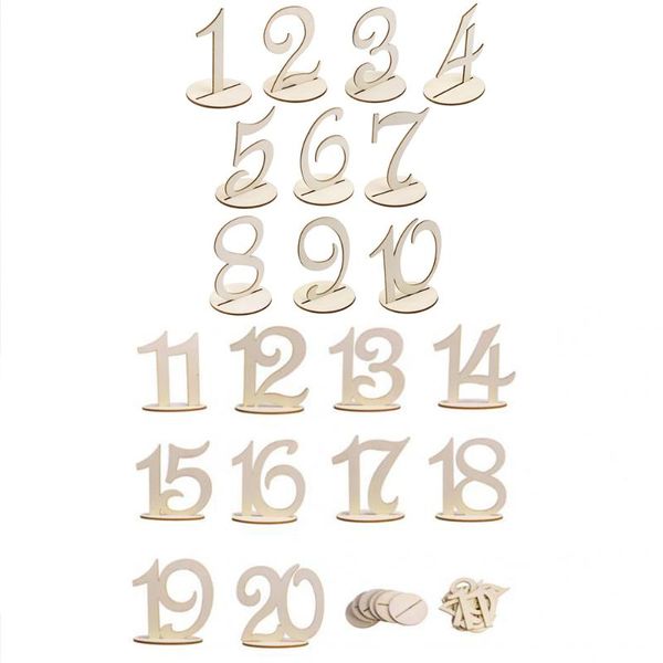 

sashes 10pcs/set wooden wedding/festival party supplies 1-10 or 11-20 place holder table number figure card digital seat decoration