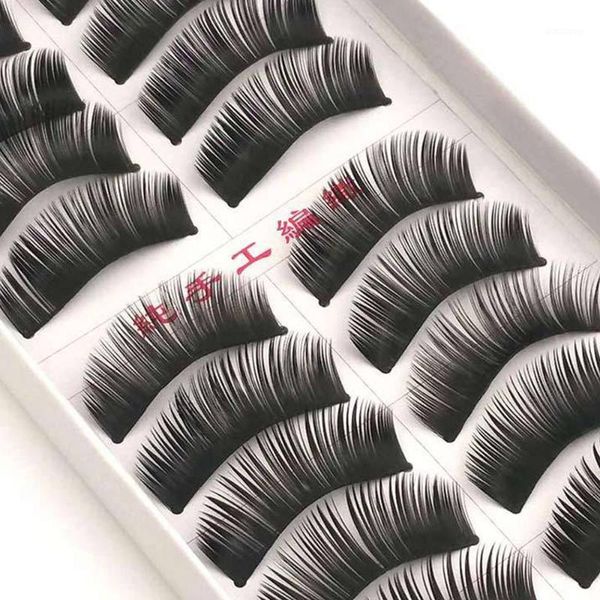 

pairs double false eyelashes natural thick crossed bare makeup encryption long cosmetic tools1