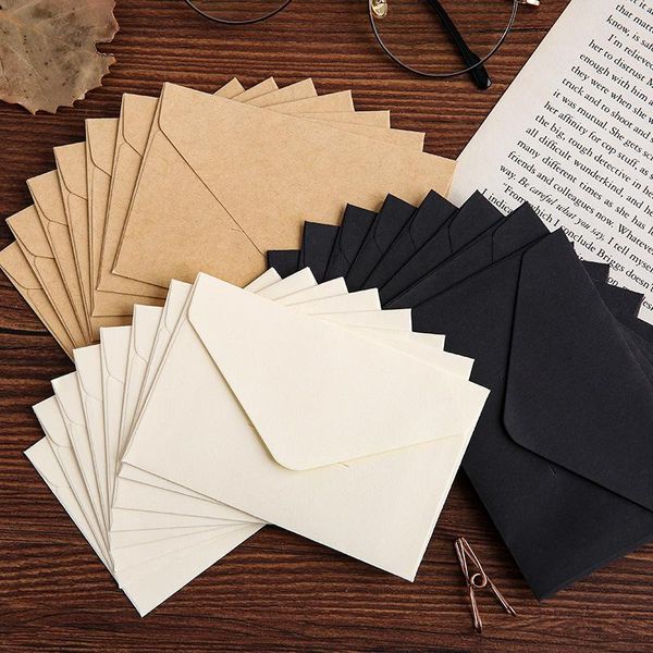 

gift wrap 10pcs classical white black kraft blank mini paper window envelopes wedding invitation envelope greeting card