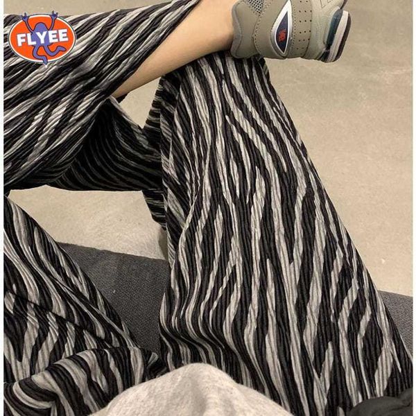 

women's pants & capris zebra print wide leg high waist women casual female trousers streetwear 2021 summer stretch, Black;white