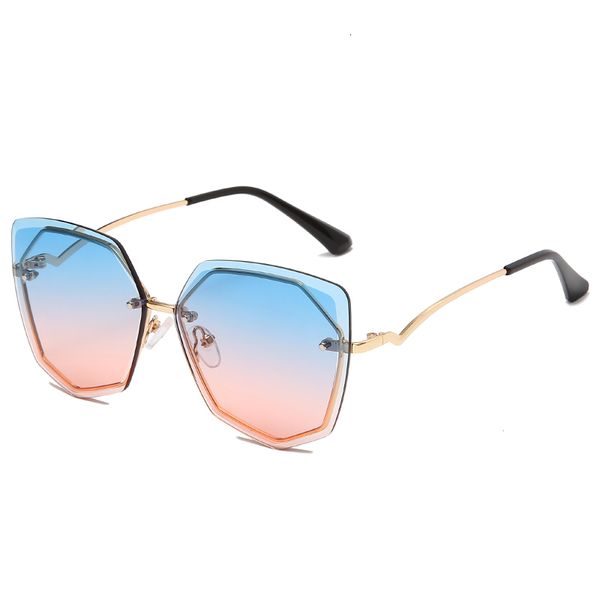 

sunglasses polygon metal frame women brand designer fashion gradient sun glasses female uv400 vintage oculos de sol a519, White;black