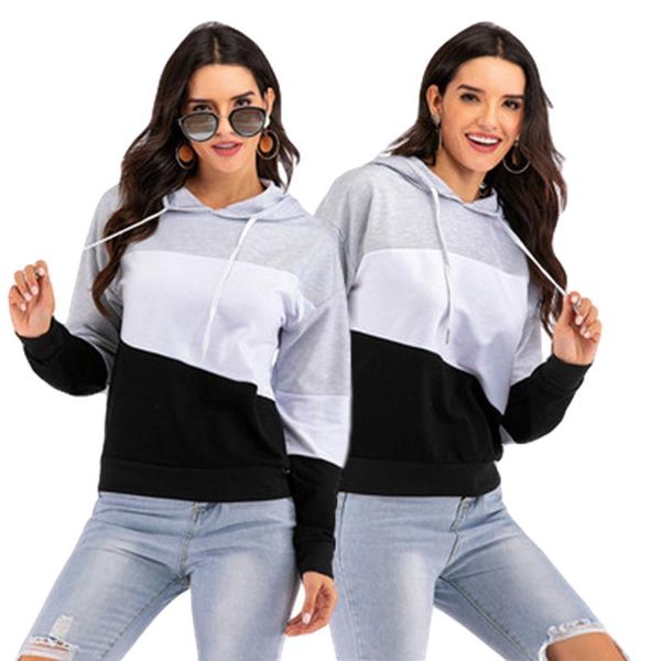 

women fleece hoodies sweatshirt 2021 winter solid cotton hooded casual loose jumper pullover jacket women's & sweatshirts, Black