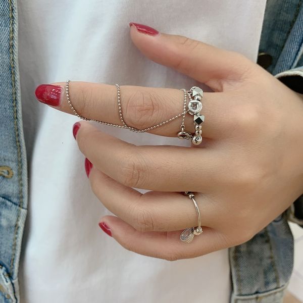 

irregular chain women's feeling ring, Silver