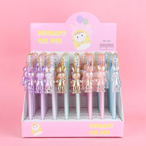 

gel pens 40 pcs/lot kawaii crystal pendant pen cute 0.5mm black ink signature promotional gift stationery school supplies