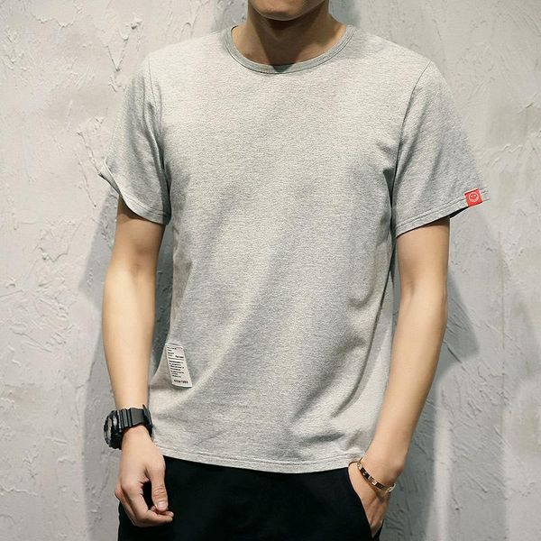 

10840-short-sleeved t-shirt men's summer fashion loose half sleeve t-shirts, White;black