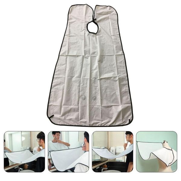 

aprons 1pc waterproof cloth beard apron practical haircut catcher (white)