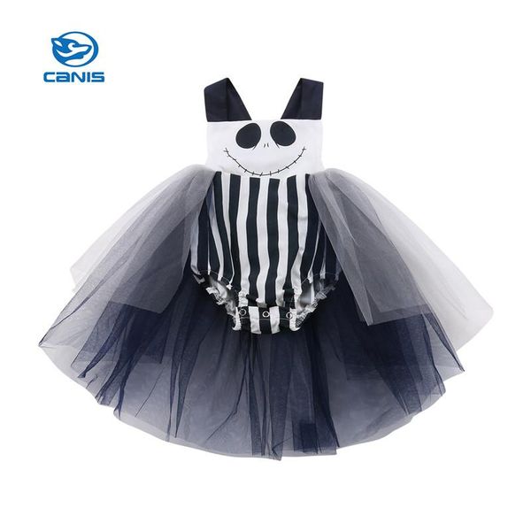 

girl's dresses 2021 fashion summer halloween toddler baby girls romper dress sleeveless cartoon smile striped lace patchwork bodysuit, Red;yellow