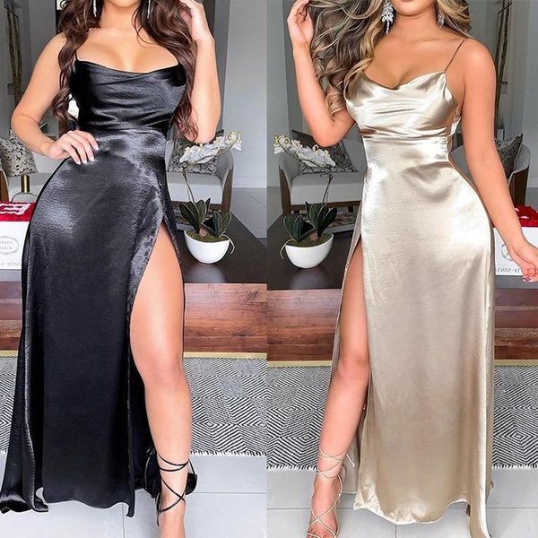 

product bright suspender halter dress women plus size clothing for party dresses casual, Black;gray