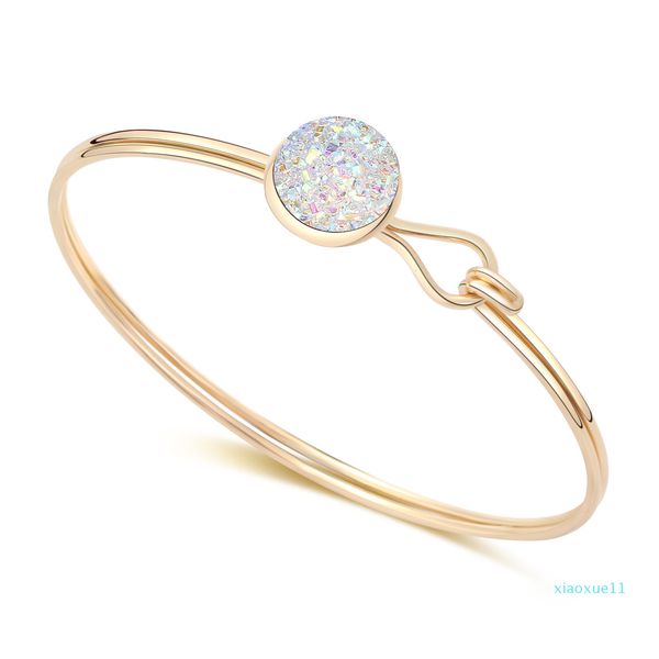 

bracelet jewelry round polychromatic crystal cluster fish scale love, Golden;silver