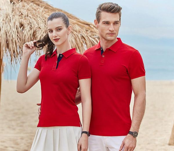 

women's t-shirt men's and short-sleeved t-shirts 2021 summer lapel, White