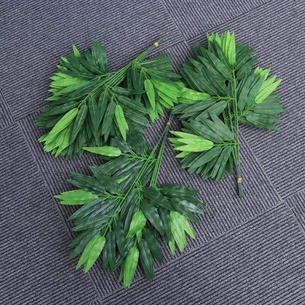 

decorative flowers & wreaths 12pcs artificial green bamboo leaves fake plants greenery for home el office decoration
