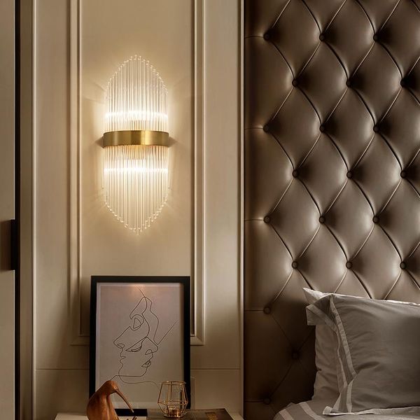 

deyidn modern wall lamp glass rod creative sconce light luxury lighting on the for stair personality bedroom bedside loft lamps
