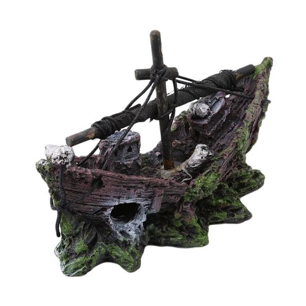 

pirate ship wreck decor aquarium fish tank landscape resin boat ornament birthday gift compatible decorations