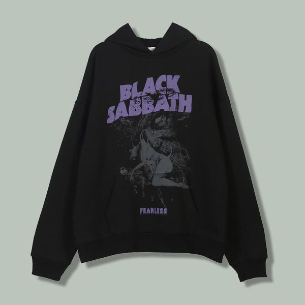 

men's hoodies & sweatshirts hell woman and dog print men hip hop letter prints hoodie sweatshirt 2021autumn thicken couple oversized ho, Black