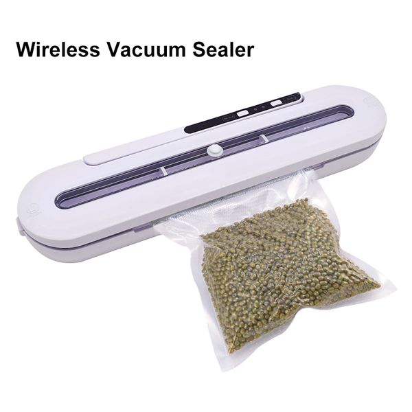 

2000mah wireless food vacuum sealer travel packaging machine with 10pcs bags