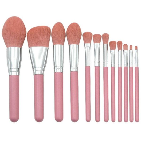 

makeup brushes large brush set pink concealer foundation blush powder blend cosmetic make up eyeshadow fan highlighter